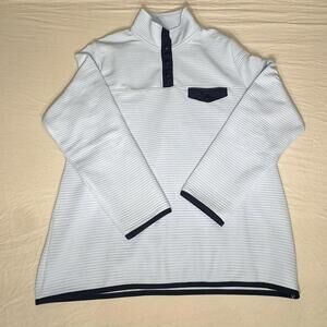 J.Crew Men's White and Blue Sweatshirt